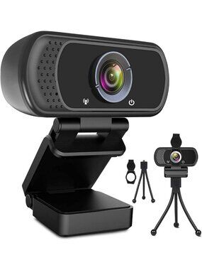 1080P HD Webcam with Microphone & Tripod Stand - Clear Video for Streaming